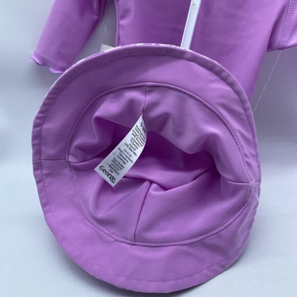 George Baby Infant Girls Rashguard Set UPF 50 Shirt Swim Diaper Bucket Hat 0-3 M - Picture 9 of 13